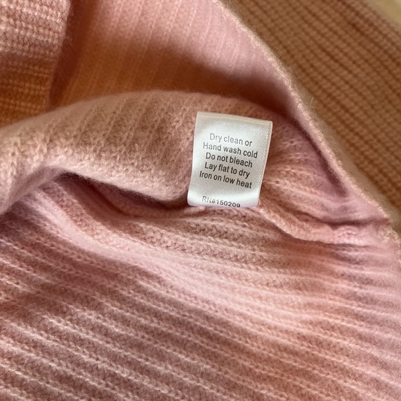 La Ligne New York Blush Pink Cashmere Ribbed Crewneck Sweater Preppy Size Small - Picture 7 of 11